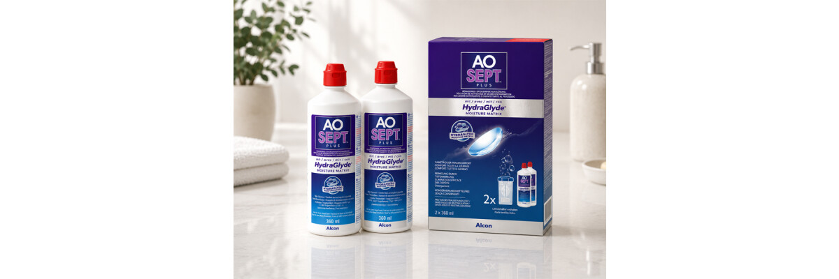 AOSEPT® PLUS mit HydraGlyde® – moderne Weiterentwicklung für mehr Feuchtigkeit - AOSEPT® PLUS mit HydraGlyde® – Unterschiede, Anwendung &amp; Vorteile | Ratgeber vom Optiker